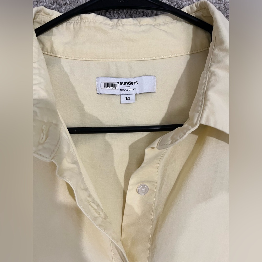 Saunders Collection Oversized Yellow Button-Up Dr… - image 4